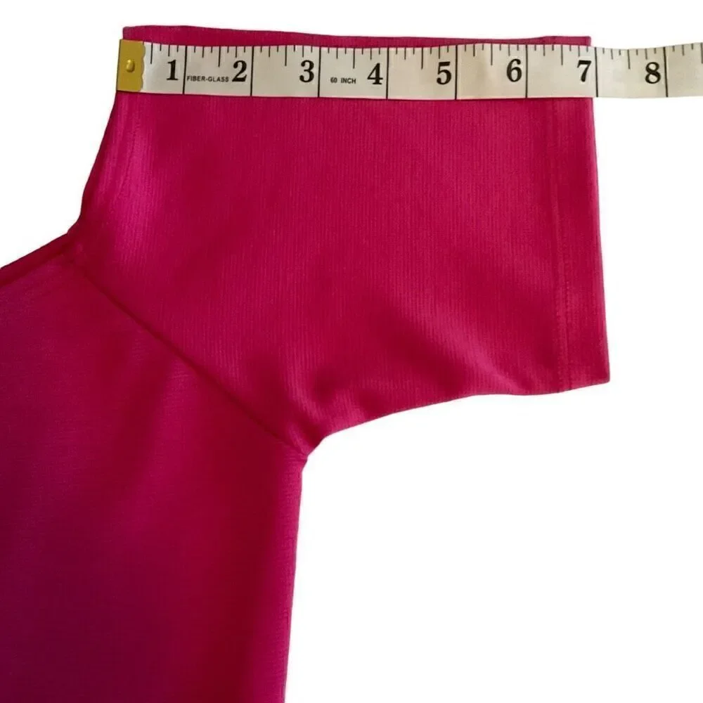 Doublju Womens Pink Short Sleeve Scoop Neck Bodycon Mini Dress Size 1X